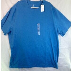 DXL Men's Big Tall 3XL T-shirt Blue Cotton Crew Neck Cotton Tee Short Sleeve NWT